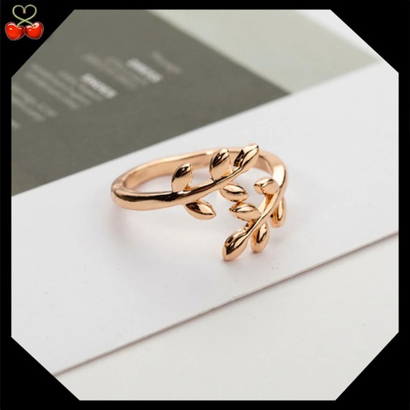 Mary's Cherries Boutique Jewelry - 🍒 PEACE Dainty Olive Leaf 🍃 Open Ring - Last One!